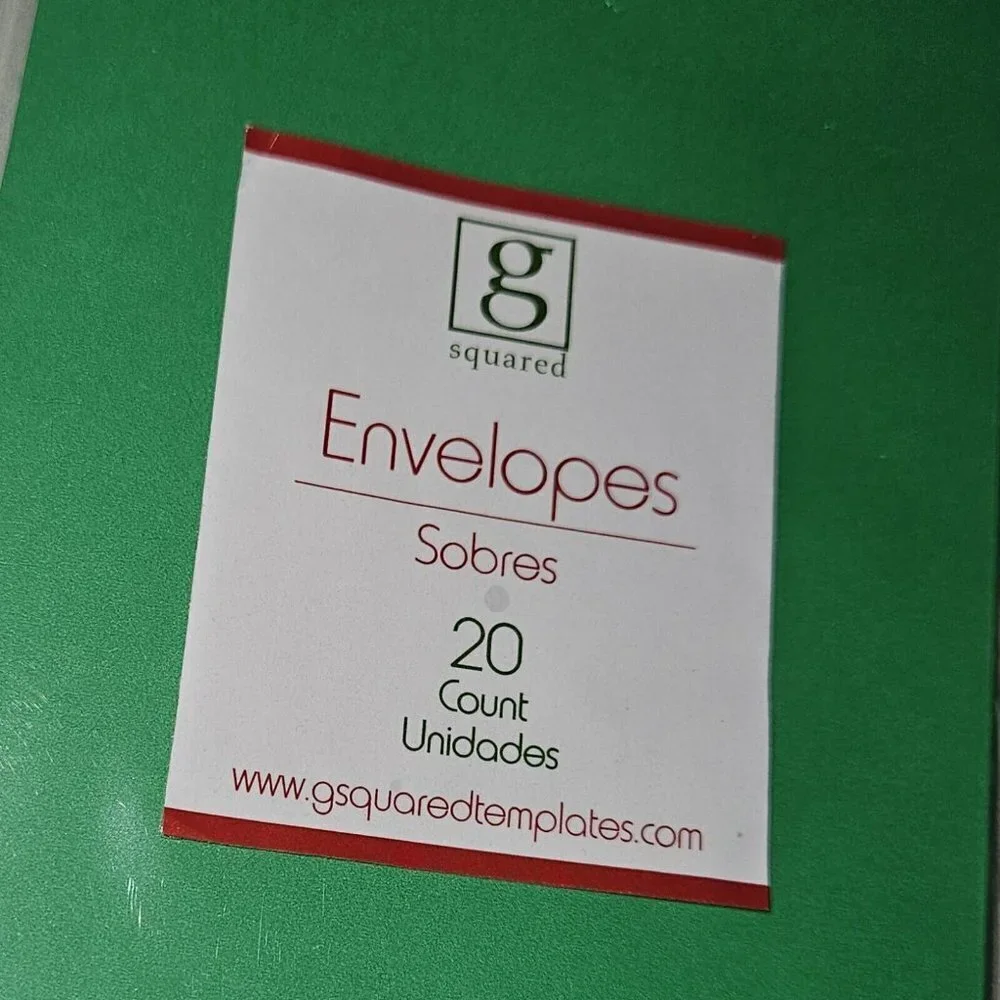 NEW 2 Packs Solid Green Envelopes Christmas Holiday Card Letter G Squared 20/pk